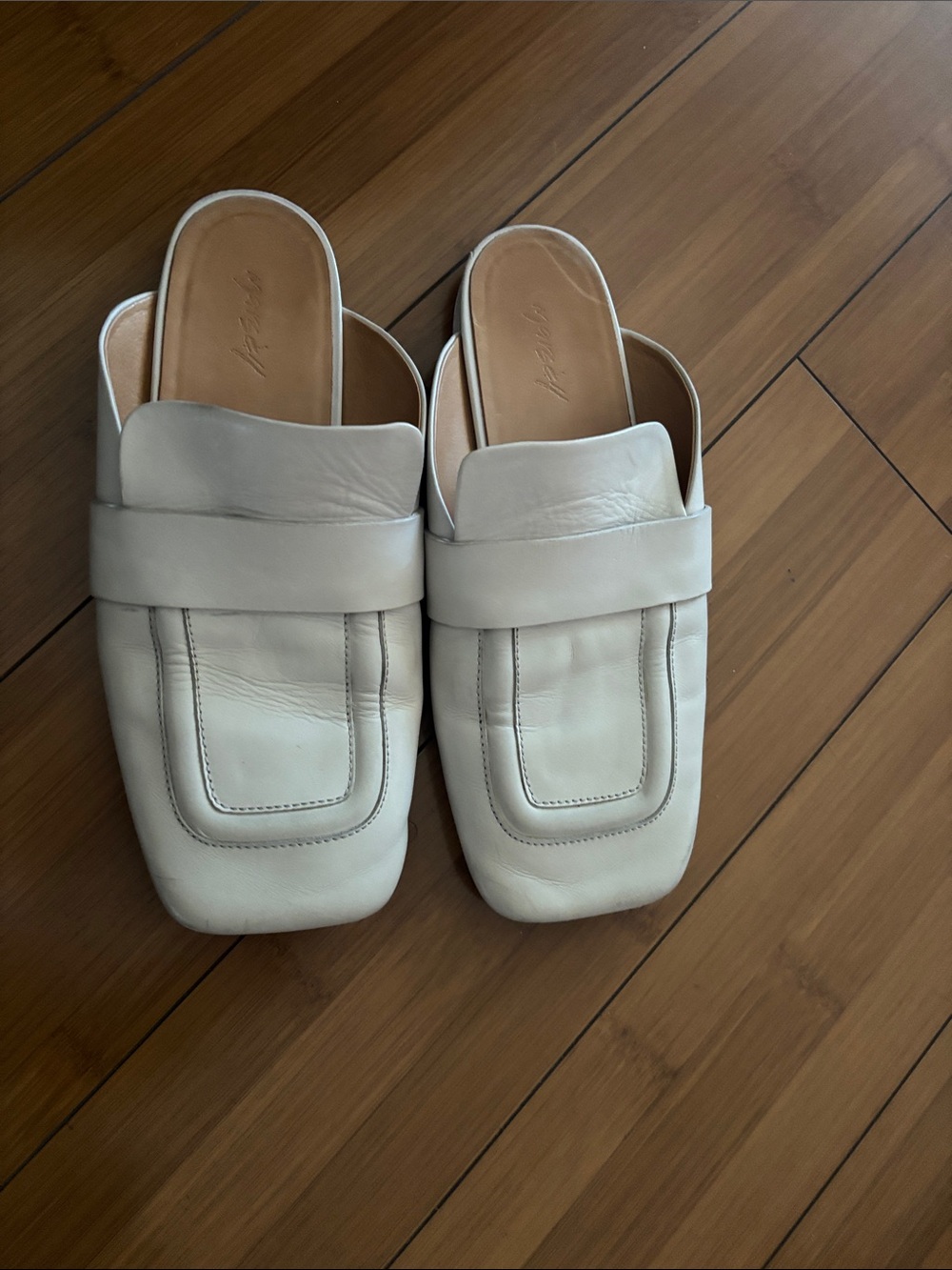 Marsell Ivory Leather Square-Toe Slip-On Mules